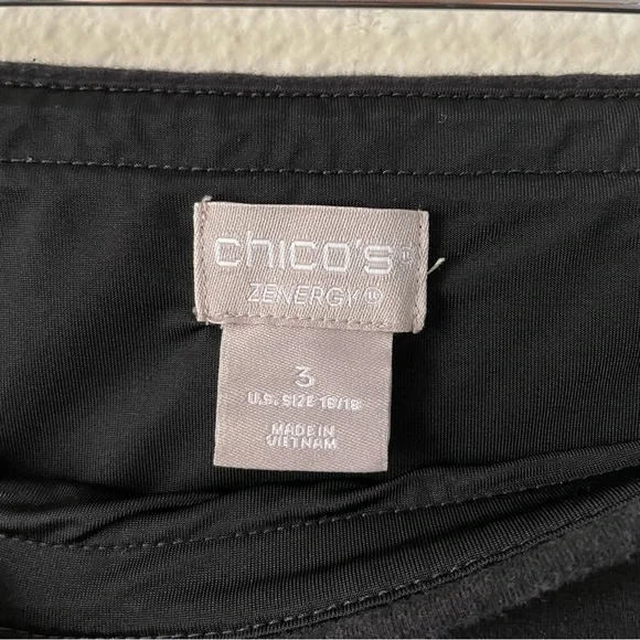 Chico’s Zenergy Pull On Leggings Womens 3 16/18 Black Cropped Casual So Slimming - Picture 2 of 13